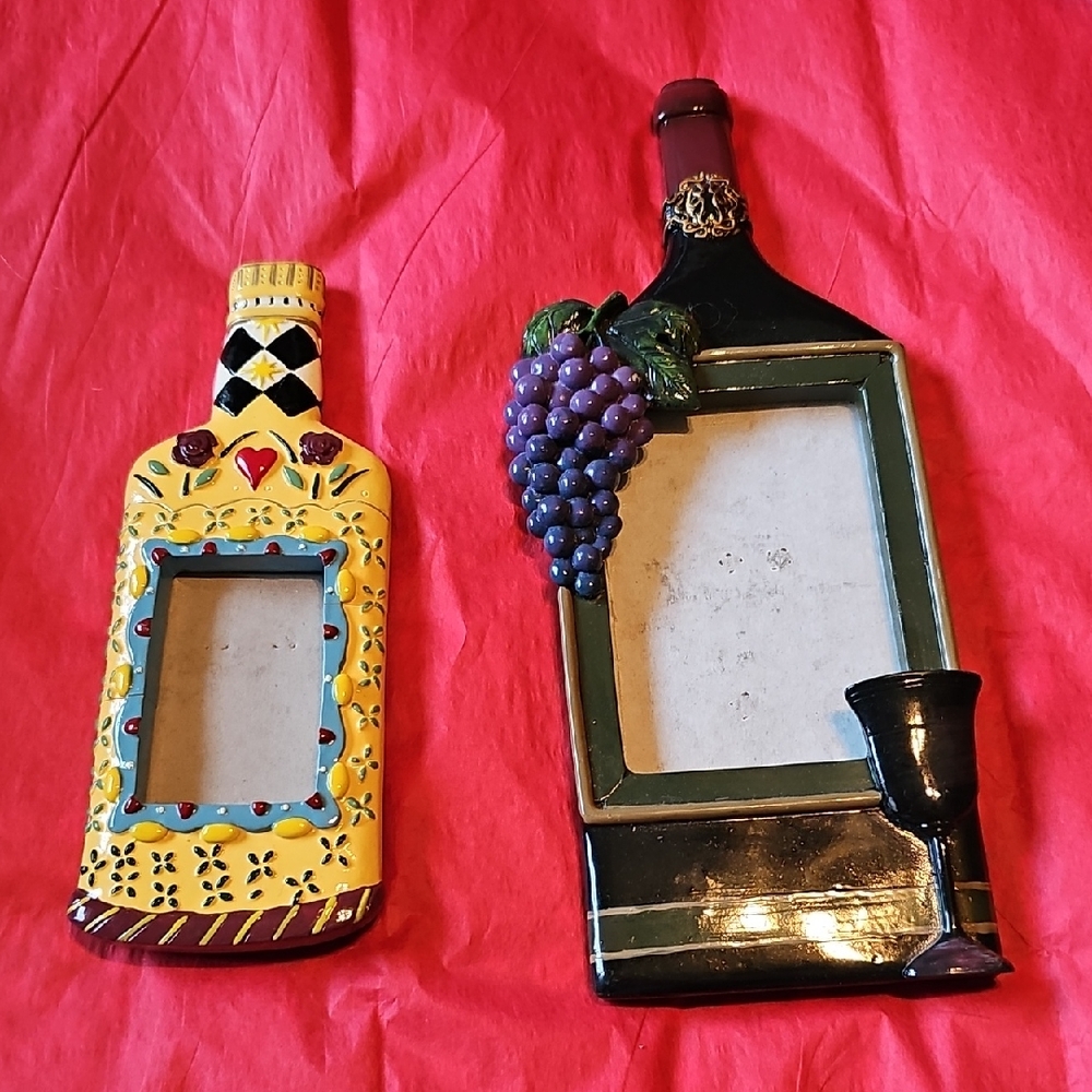 Colorful Wine Bottle Picture Frames